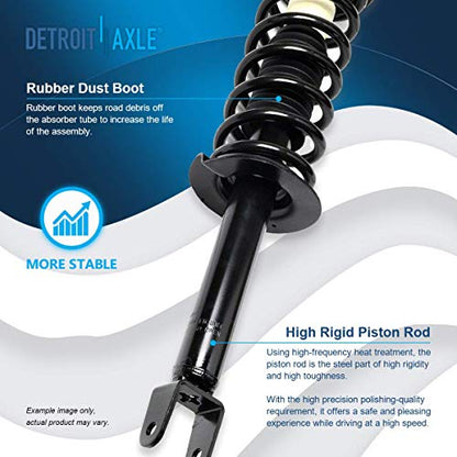 Detroit Axle - Rear Struts for 2008-2012 Honda Accord Complete 2 with Coil Spring 2009-11 Replacement Suspension Quick Install Ready Shocks Assembly - size: 172563 x2/PAIR