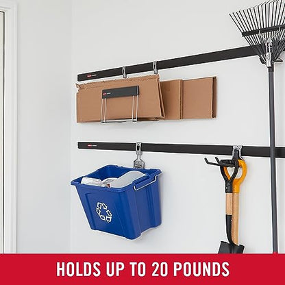 Rubbermaid Garage FastTrack Recycled Cardboard Holder, Wall Mounted Recycling System, Holds up to 20 pounds, Satin Nickel, for Home/Garage - style: Cardboard Holder