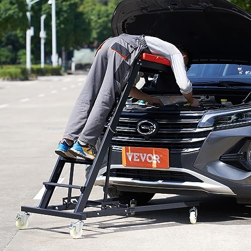 VEVOR Automotive Topside Creeper, 400 LBS Capacity High Creeper with 48" to 76" Adjustable Height, 4 Swivel Caster Wheels, Heavy Duty Automotive Engine Creeper, Ideal for Auto Repair and Maintenance - size: 48-76 inch, style: H