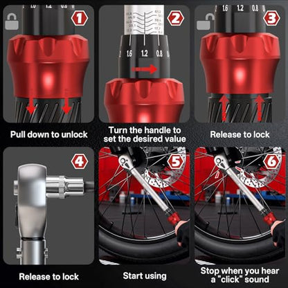 16pcs 3/8" Click Torque Wrench Spark Plug Socket Set, 5-45 Ft.lb | Mechanical Torque Wrench with Magnetic Swivel Spark Plug Sockets, Extension Bars & Gap Gauge for Auto & Motorcycle Repair - size: 16pcs spark plug torque wrench