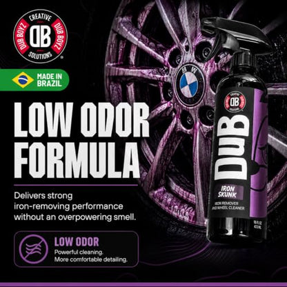 DUB BOYZ Iron Remover for Cars - 16oz Color-Changing Wheel Cleaner, Brake Dust & Iron Particle Decontamination, Safe on Alloy & Painted Wheels, Paint Safe Iron Skunk