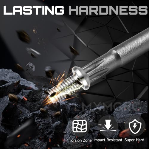 6 Point Security Torx Bit Set 11pcs Star Bits Set Screwdriver Magnetic S2 Alloy Steel With 1/4" Hex Shank TT6-TT40(50mm) - color: 50mm/2inch-a, size: 6 point