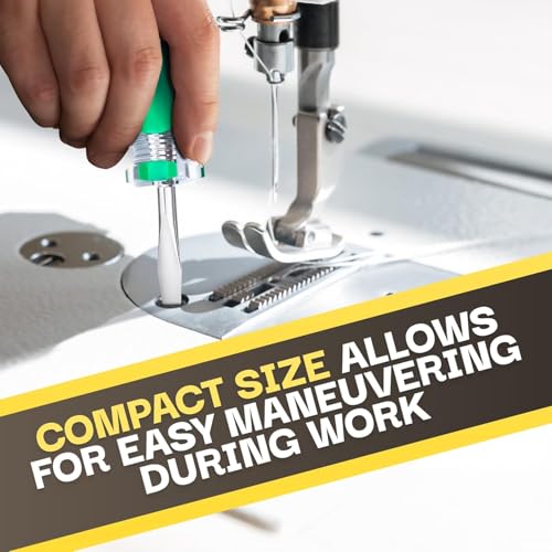 2Pcs Stubby Mini Screwdriver Set - One Flat Head Screwdriver and One Phillips Head with Magnetic Slotted Tips - Pocket Size for Sewing Machine, Eyeglasses, Outlet Covers, Electronics and Tight Spaces - style: 2Pcs Magnetic Screwdrivers