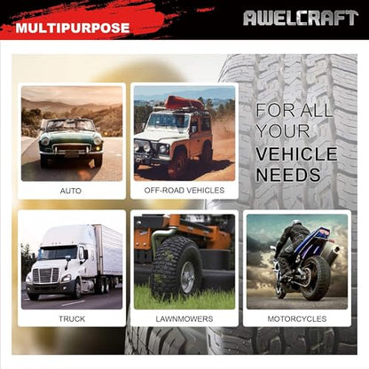 AWELCRAFT 35-Piece Heavy Duty Tire Plug Kit – Professional Flat Tire Repair for Car, Truck, Motorcycle, ATV, SUV – T-Handle Tools, Storage Case – Easy Puncture Repair, No Tire Removal Needed - size: 35 Piece Repair Kit
