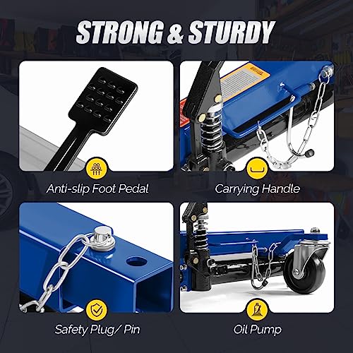 TUFFIOM Car Wheel Dolly Jack Set of 2, Hydraulic 1500-lbs Car Skates, 12'' Wheel Vehicle Positioning Jack, Heavy Duty Rollers with Foot Pedal for Tire Auto Repair Moving, Blue - color: Blue, Set of 2