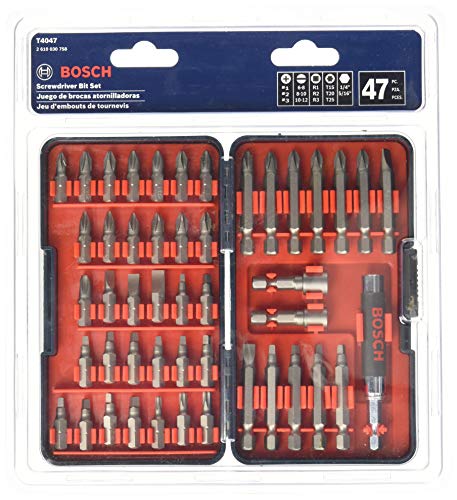 Bosch T4047L 47 pc. High-Carbon Steel Hex Shank Screwdriver Bit Set - size: 2" in