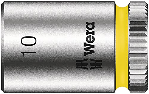 Wera 05004017001 8100 SA 7 Zyklop Metric Metal Ratchet Set with Push-Through Square, 28 Piece, 1/4" Drive