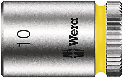 Wera 05004017001 8100 SA 7 Zyklop Metric Metal Ratchet Set with Push-Through Square, 28 Piece, 1/4" Drive