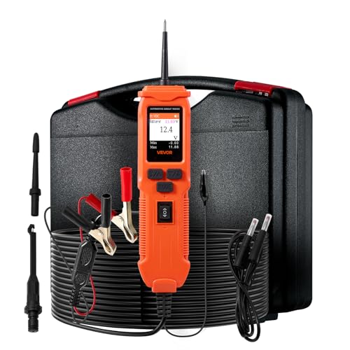 VEVOR Automotive Circuit Tester, 8-35 DCV Power Circuit Probe Tester with TFT Color Display and Lighting, Automotive Power Tester Probe with 19.7 ft / 6 m Cable, 2-in-1 Electrical Detector Finder - style: SVM50