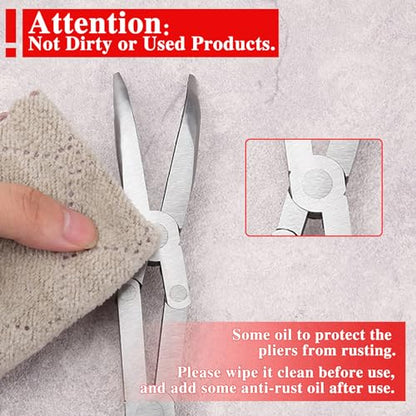 13 Inches Dual Pivot Pliers Double Joint Bent Long Nose Dual Material Pliers with Serrated Jaw 45 Degree Extra Long Reach Compound Action Pliers for Hard to Reach Narrow Spaces - style: Bent Nose
