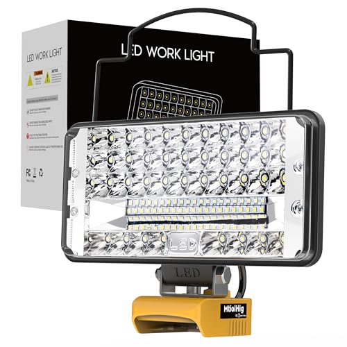 MtiolHig Cordless LED Work Light Compatible with Dewalt 20V Battery - Flood Construction Light Emergency Portable for Work Shop | Car Repair | Outdoor - 145W 14500Lumen with USB & Type-C(Tool Only) - style: 1PC 145W Light Compatible with Dewalt 20V MAX
