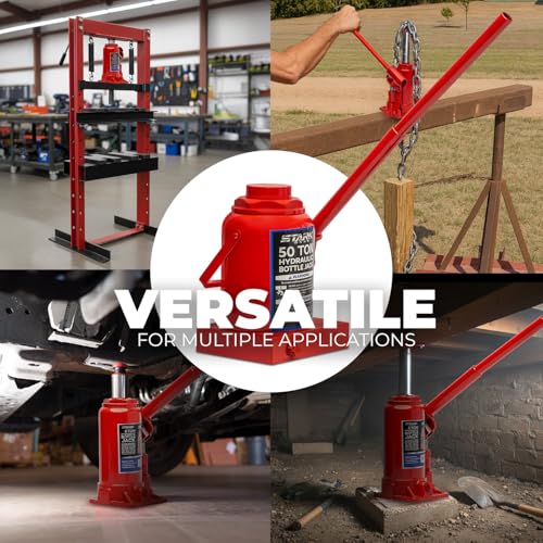 XtremepowerUS 50-Ton Capacity Hydraulic Bottle Jack Automotive Low Profile Shop Axle Jack Hoist Lift (Red) - size: 50 Ton