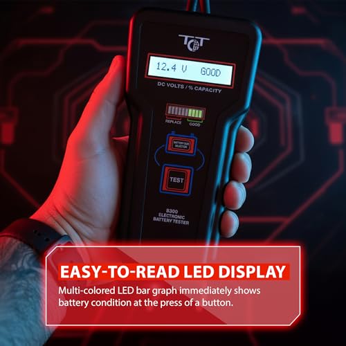 Professional 12V Electronic Battery Tester – Digital Conductance Analyzer for Car Automotive Starter & Alternator Systems, Battery Health & Capacity Checker – B300 by Tech Professional Service Tools - style: B300