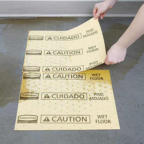 Rubbermaid Commercial Products, Over the Spill Pad, Absorbent Mat Pads for Residential/Commercial/Restaurant/Office/Facility Use, Fast at Absorbing Water/Oil/Beverages, Yellow - size: Pad 16" x 12-3/5"