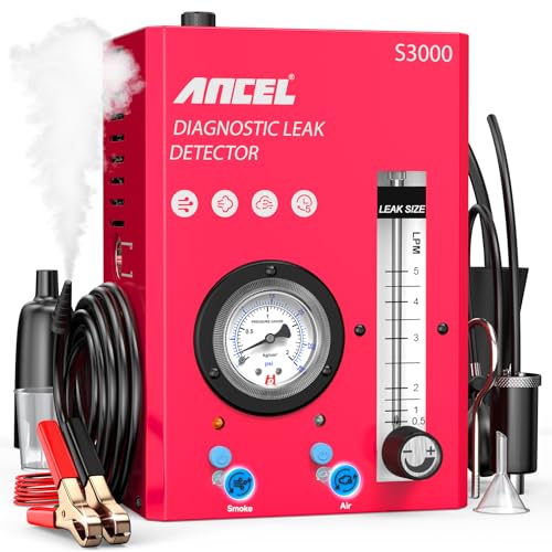 ANCEL S3000-US Automotive Smoke Machine Leak Detector with Built-in Air Compressor, Smoke Tester Automotive for EVAP, Vacuum, Fuel System with Pressure Gauge & Adjustable Flowmeter
