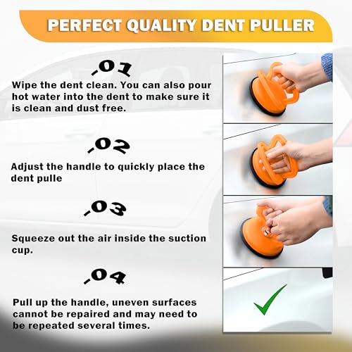 Paintless Dent Repair Kit – 7-Piece Car Dent Puller Set with Suction Cups, Polishing Pad & Cleaning Accessories for Auto Body Dents & Scratches