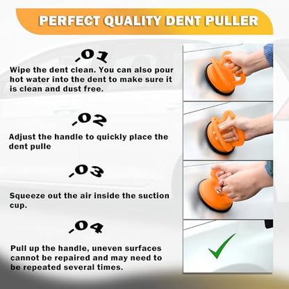 Paintless Dent Repair Kit – 7-Piece Car Dent Puller Set with Suction Cups, Polishing Pad & Cleaning Accessories for Auto Body Dents & Scratches