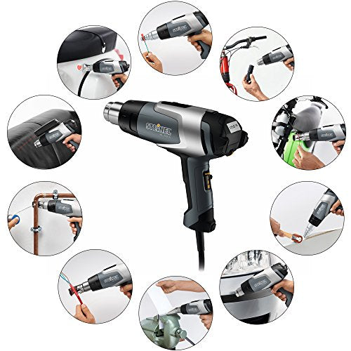Steinel HL 2020 E Automotive Kit - incl. hot air Gun with LCD-Display & Variable Temperature, Heat Tool Set for Repairing and Welding tarpaulins, Window tinting, auto Body Welding