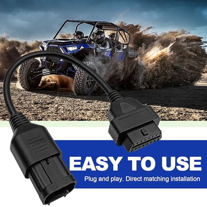 8-Pin to 16-Pin OBD2 Adapter for ATV & Motorcycle - OBD Diagnostic Converter Cable Compatible with Polaris RZR, Slingshot, Ranger, Sportsman, ACE, CAN Bus & ELM327 Scanners