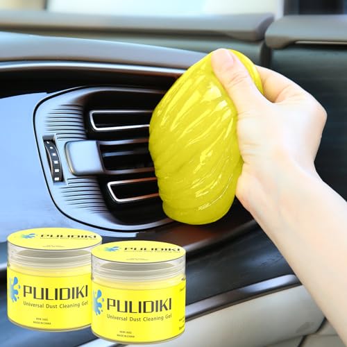 PULIDIKI Car Cleaning Gel for Car Cleaning Putty Car Putty Auto Detailing Tools Car Slime Cleaner Dust Cleaning Gel for Car Interior Cleaner Car Accessories Keyboard Cleaner Yellow (2Pack) - color: Yellow(2Pack)