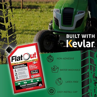 FlatOut Tire Sealant Outdoor Power Equipment Formula - Prevent Flat Tires, Seal Leaks, Contains Kevlar, 32-Ounce Bottle, 1-Pack… - size: 1-Pack (32 oz)