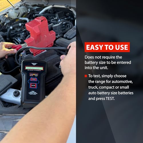 Professional Battery Tester - 12V Automotive Systems, Electronic Load Analyzer - Starter & Alternator Testing, 100–1700 CCA, Digital Voltage Meter, Made in USA, B400 by Tech Professional Service Tools - style: B400