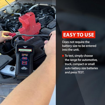 Professional Battery Tester - 12V Automotive Systems, Electronic Load Analyzer - Starter & Alternator Testing, 100–1700 CCA, Digital Voltage Meter, Made in USA, B400 by Tech Professional Service Tools - style: B400
