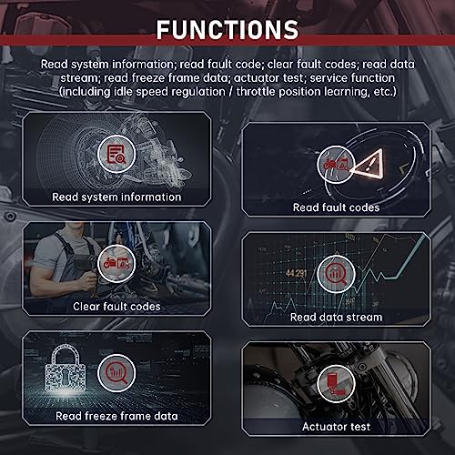 Motorcycle System Diagnostic Test Measurement Tools M3-A Motorcycle Fault Code Readers Scan Tools Moto Diagnostic Test Measurement Tools Compatible for Yamaha 2/3/4P,Kawasaki 4-6P,Honda 4P,OBDII 16P - style: M3-A