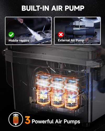 ANCEL L8000 EVAP&Turbo High Pressure Automotive Smoke Machine Leak Detector | 0.5-20 PSI output coverage, built-in pump, LCD and button controls, precise pressure control, adjustable smoke duration - size: Dual-Pressure LCD