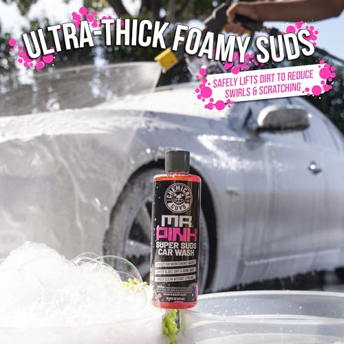 Chemical Guys Mr. Pink Super Suds Car Wash Soap Plus Chenille Premium Microfiber Wash Mitt Bundle Kit, High Foaming Pink Shampoo And Scratch Free Wash Mitt For Cars Trucks SUVs Daily Drivers, 64 Fl Oz - size: 1 Count (Pack of 1)