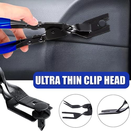 1PCS Car Clip Pliers Tool, Panel Clip Pliers Set Fastener Remover, Auto Retainer Clip Trim Rivet Removal Tool, Auto Door Car Upholstery Trim Clip Removal Tool, Blue - color: Blue