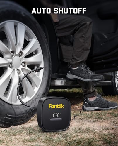 Fanttik X9 SE Portable Tire Inflator, Air Compressor with 9.8ft Power Cord | 52s Fast Inflate, Compact&Lightweight, 12V DC, Auto Stop, Accuinflate technology, Pressure Gauge, 3 Units for Car, Motorcycle