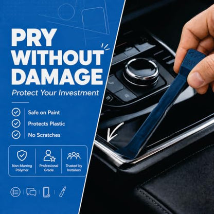 7-Piece Auto Trim Removal Tool Kit – Plastic Pry Tool Set for Car Door Panel & Dash – Automotive Interior Clip Removal Tool Set with Storage Case
