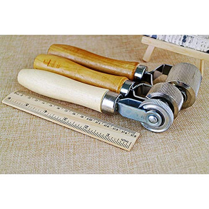 HXBER Tire Patch Stitching Tool,Tyre Patch Roller with Wooden Handle 6mm/20mm/40mm Tire Stitcher Tube Repair Tool for Fixing Flats