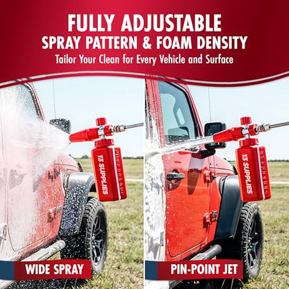 Foam Cannon for Pressure Washer, 1L Car Wash Foam Sprayer | Snow Foam Blaster, 1/4" Quick Connect, Adjustable Nozzle, Thick Clingy Foam