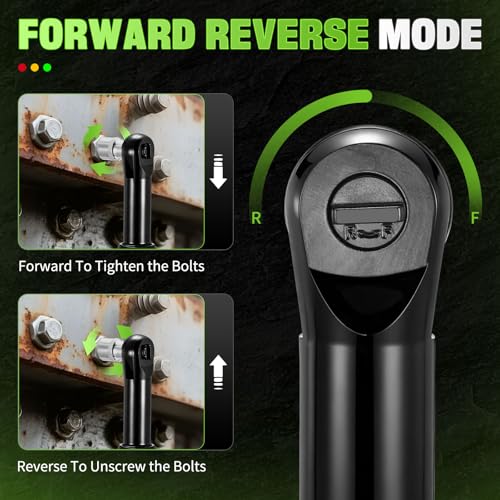 3/8" Extended Electric Ratchet Wrench Set, 12V Cordless Ratchet with Variable Speed, 6 Sockets, LED Light, 1/4" Adapter, 1/2" Adapter, 2.0Ah Battery - style: Extended neck & 1 battery