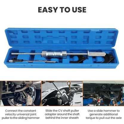 maXpeedingrods Inner CV Axle Puller Removal Tool with 5/8"-18 Slide Hammer & 63mm 48mm Fork Adapter, CV Joint Puller Removal Tool, Front Wheel Axle Half Drive Shaft Removal Tool Kit - style: 5 Pcs