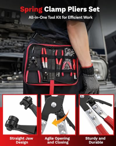 5 Piece Electrical Disconnect Pliers Electrical Connector Removal Tool Set Automotive Trim Clip Hose Clamp Release Car Specialty Tool Set for Car Tight Engine Bay Repair Maintenance