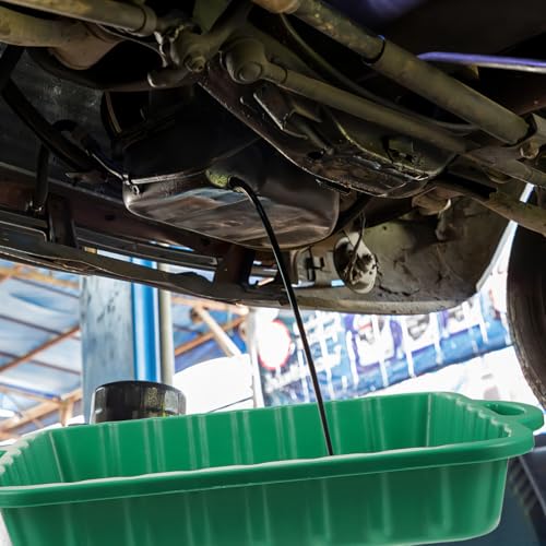 CALLARON 23.5" Oil Drain Pan for Car, Heavy Oil Change Collector Pan Leakproof, Plastic Large Transmission Drain Pan, Changing Oil Pans for Car Truck Engine, Transmission, Fluid Change(Green) - color: Green