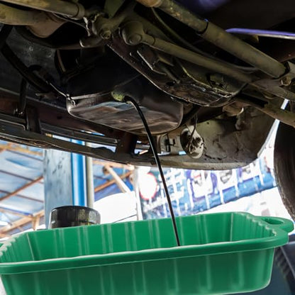 CALLARON 23.5" Oil Drain Pan for Car, Heavy Oil Change Collector Pan Leakproof, Plastic Large Transmission Drain Pan, Changing Oil Pans for Car Truck Engine, Transmission, Fluid Change(Green) - color: Green