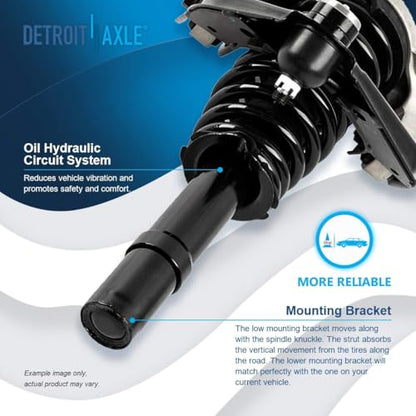 Detroit Axle - Front Struts Kit for 99-06 Chrysler Sebring Dodge Stratus 99-00 Cirrus Plymouth Breeze, 2 Struts Coil Spring with Upper Control Arm 2 Lower Control Arms with Ball Joint Replacement - size: 4CQ42824/ Big strut kit
