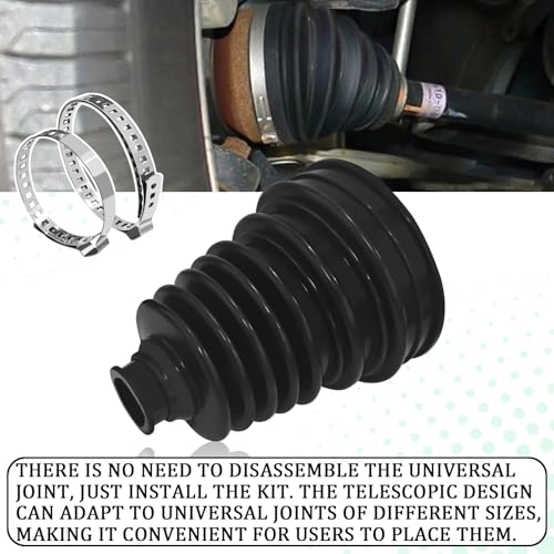 CV Boot Repair Kit Engineer CV Joint Boot Clamp Kit Rubber Universal Rack and Pinion Boot Set with Stainless Steel Clamps, Velocity Joint Boot Front Outer for Toyota Camry Highlander
