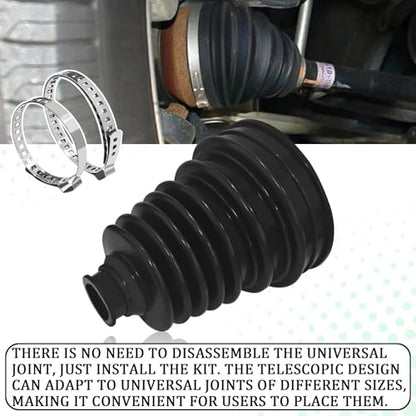 CV Boot Repair Kit Engineer CV Joint Boot Clamp Kit Rubber Universal Rack and Pinion Boot Set with Stainless Steel Clamps, Velocity Joint Boot Front Outer for Toyota Camry Highlander