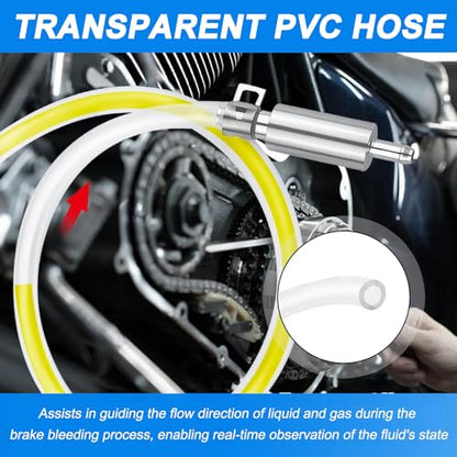 Brake Bleeder Hose Kit, One-Way Check Valve Design, Easy One-Person Brake Bleeding for DIY Users, Clear Tubing, 2 Pack - size: Brake Bleeder Tool-2pcs