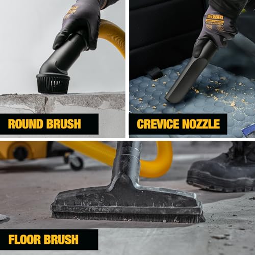 DEWALT 12 Gallon STEALTHSONIC Ultra Quiet Poly Wet Dry Vacuum, DXV12P-QTA Powerful Suction Noise Reduction Vac, 5.5 Peak HP Shop Vacuum for Jobsite/Workshop, Reduce Motor Noise, Yellow - size: 12Gallon-QTA
