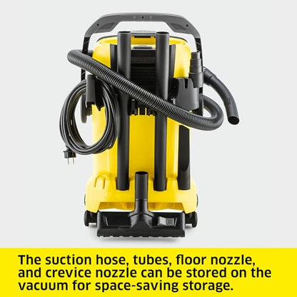 KÄRCHER Shop Vacuum WD 5 P, 6.6 Gal, 6.0 Peak HP, 33 ft Reach, Wet Dry Vacuum Cleaner, Heavy Duty, Blower Function, Crevice Tool, Floor Nozzle, Great for DIY Projects and Workshops - style: WD 5/P