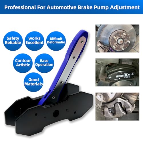 Brake Caliper Compression Tool Kit with 4 Hooks & Steel Plates - 360° Swing Ratchet for Single/Twin/Quad Piston Calipers Heavy-Duty Brake Pad Spreader Car Repair Tool