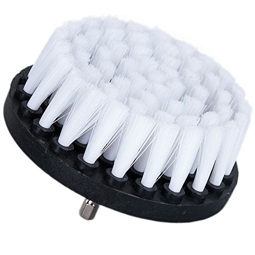 HIFROM 2 PCS, Soft and Medium Drill Brush Power Scrubbing Brush Drill Attachment for Cleaning Showers, Tubs, Bathrooms, Tile, Grout, Carpet, Tires, Boats,Upholstery - color: White+orange