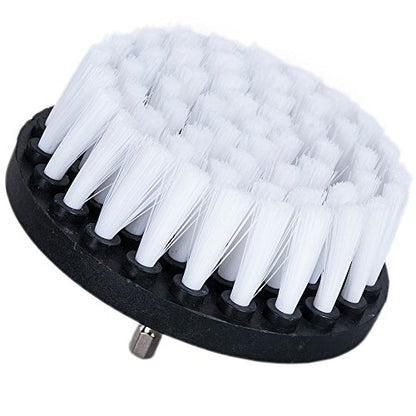 HIFROM 2 PCS, Soft and Medium Drill Brush Power Scrubbing Brush Drill Attachment for Cleaning Showers, Tubs, Bathrooms, Tile, Grout, Carpet, Tires, Boats,Upholstery - color: White+orange