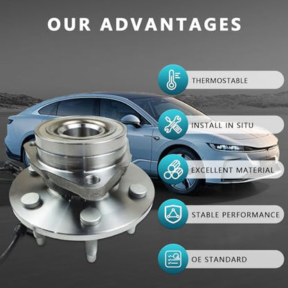 515036 Front Wheel Bearing Hub Assembly for Cadillac Escalade EXT ESV 2002-2006, Chevrolet Express 1500 2500 Suburban Tahoe Silverado 2003-2014, GMC Sierra Savana Yukon 1999-2006 AWD 4WD - size: 515036